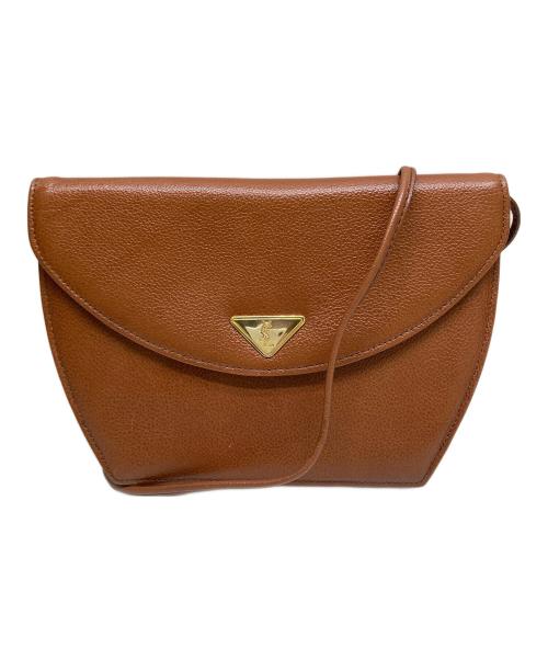 Yves Saint Laurent（イヴサンローラン）Yves Saint Laurent (イヴサンローラン) トライアングルロゴプレートショルダーバッグ ブラウンの古着・服飾アイテム