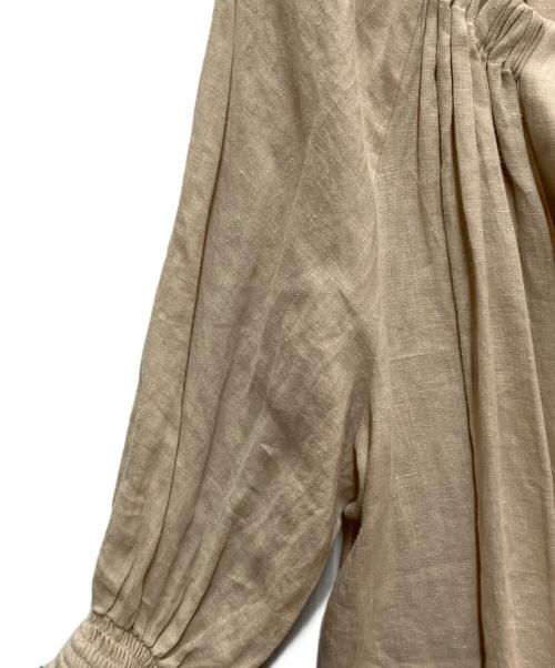 journal standard L'essage（ジャーナルスタンダード レサージュ）journal standard L'essage (ジャーナルスタンダード レサージュ) フレンチリネンギャザーワンピース ベージュ サイズ:SIZE Freeの古着・服飾アイテム