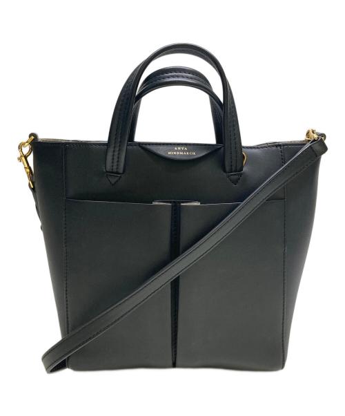 ANYA HINDMARCH（アニヤ・ハインドマーチ）ANYA HINDMARCH (アニヤハインドマーチ) 2WAYショルダーバック ブラックの古着・服飾アイテム