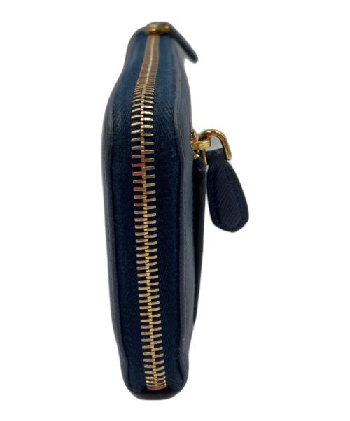 PRADA（プラダ）PRADA (プラダ) L字ファスナー長財布 ブルーの古着・服飾アイテム