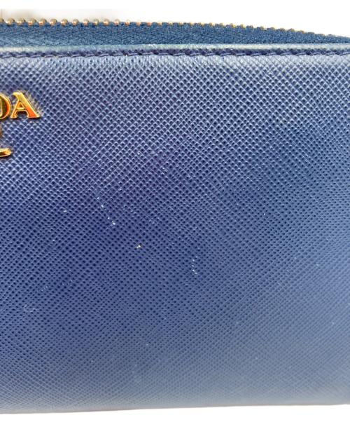 PRADA（プラダ）PRADA (プラダ) L字ファスナー長財布 ブルーの古着・服飾アイテム