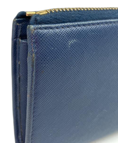 PRADA（プラダ）PRADA (プラダ) L字ファスナー長財布 ブルーの古着・服飾アイテム