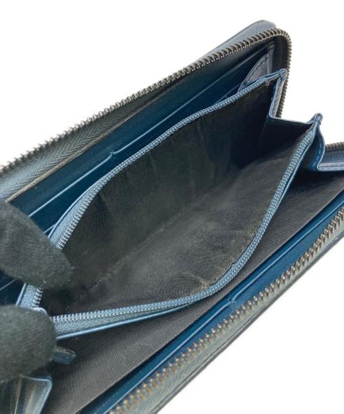 GUCCI（グッチ）GUCCI (グッチ) ラウンドファスナー財布 グッチシマ シェリーライン ブルーの古着・服飾アイテム