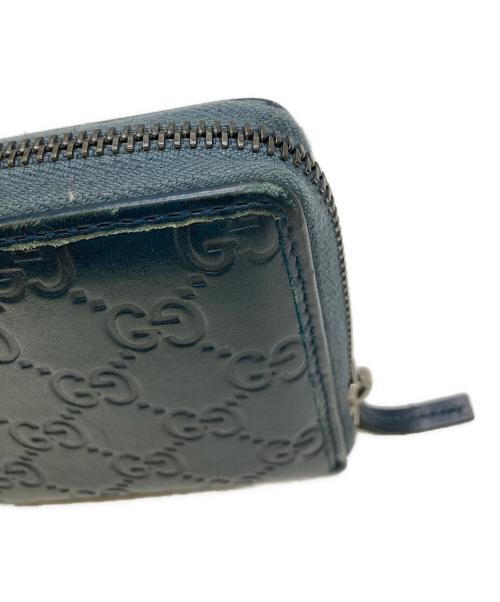 GUCCI（グッチ）GUCCI (グッチ) ラウンドファスナー財布 グッチシマ シェリーライン ブルーの古着・服飾アイテム