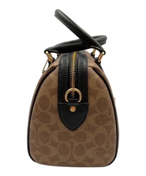 COACH（コーチ）COACH (コーチ) ローアン サッチェル バッグ・シグネチャー キャンバス ベージュ×ブラックの古着・服飾アイテム