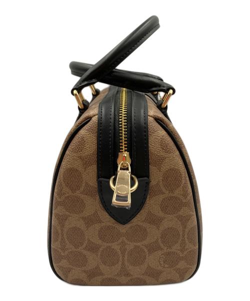 COACH（コーチ）COACH (コーチ) ローアン サッチェル バッグ・シグネチャー キャンバス ベージュ×ブラックの古着・服飾アイテム