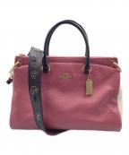 COACHコーチ）の古着「2WAYバッグ」｜ピンク×ホワイト×ブラック