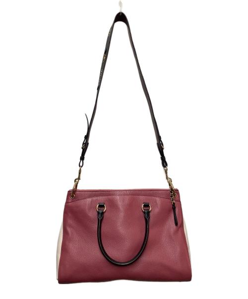 COACH（コーチ）COACH (コーチ) 2WAYバッグ ピンク×ホワイト×ブラックの古着・服飾アイテム