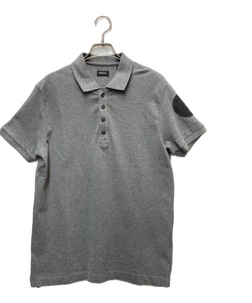DIESEL（ディーゼル）DIESEL (ディーゼル) ロゴパッチポロシャツ グレー サイズ:Mの古着・服飾アイテム