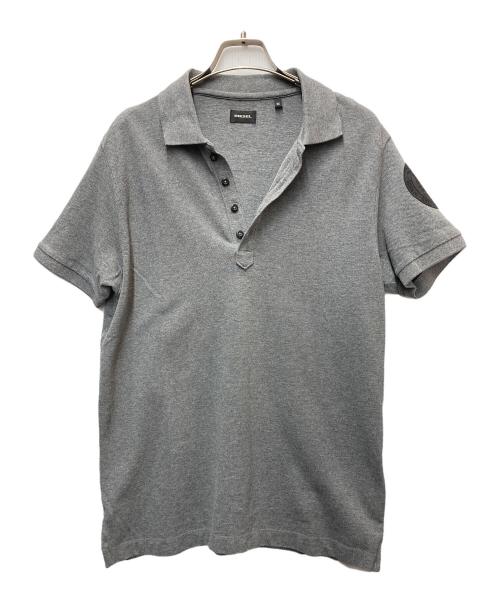 DIESEL（ディーゼル）DIESEL (ディーゼル) ロゴパッチポロシャツ グレー サイズ:Mの古着・服飾アイテム