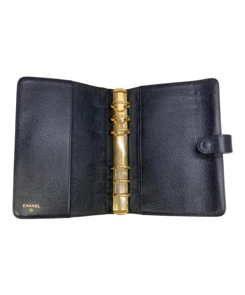 CHANEL（シャネル）CHANEL (シャネル) 手帳カバー ココマーク キャビアスキン ブラックの古着・服飾アイテム