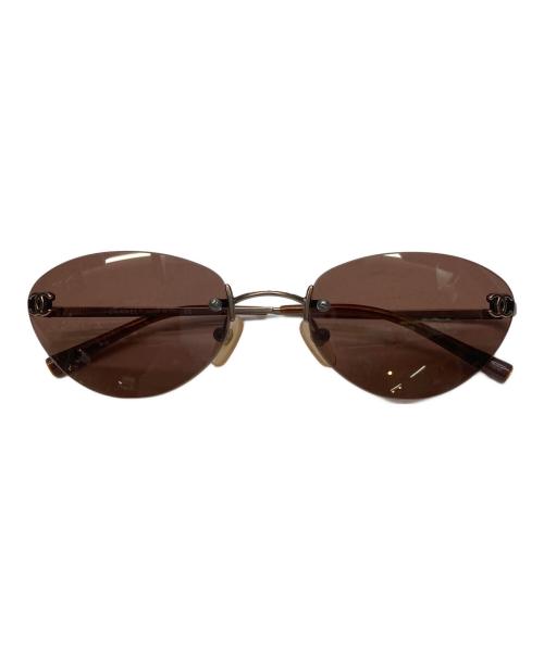 CHANEL（シャネル）CHANEL (シャネル) リムレスココマークサングラス ピンク×ブラウン サイズ:53□19 130の古着・服飾アイテム