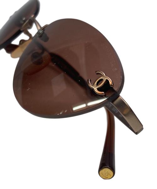 CHANEL（シャネル）CHANEL (シャネル) リムレスココマークサングラス ピンク×ブラウン サイズ:53□19 130の古着・服飾アイテム
