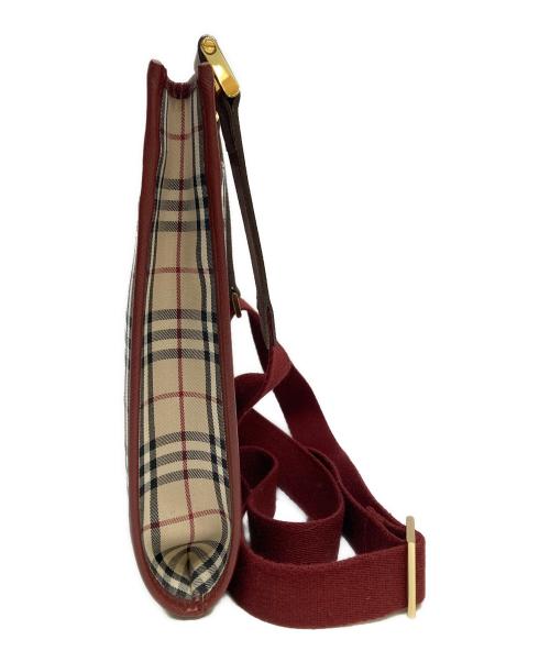 BURBERRY（バーバリー）BURBERRY (バーバリー) ノバチェックショルダーバッグ レッド×ベージュの古着・服飾アイテム