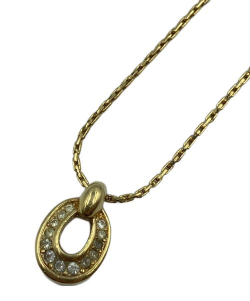 Christian Dior（クリスチャン ディオール）Christian Dior (クリスチャン ディオール) ラインストーントップネックレス ゴールドカラーの古着・服飾アイテム