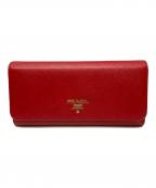 PRADAプラダ）の古着「SAFFIANO METAL WALLET」｜レッド