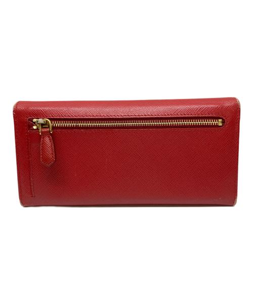 PRADA（プラダ）PRADA (プラダ) SAFFIANO METAL WALLET レッドの古着・服飾アイテム