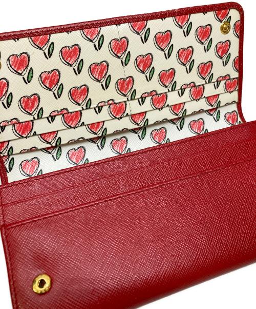 PRADA（プラダ）PRADA (プラダ) SAFFIANO METAL WALLET レッドの古着・服飾アイテム