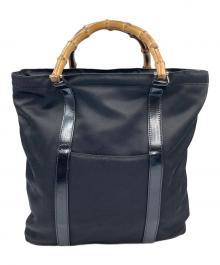 GUCCI（グッチ）の古着「バンブーハンドルナイロンハンドバッグ」