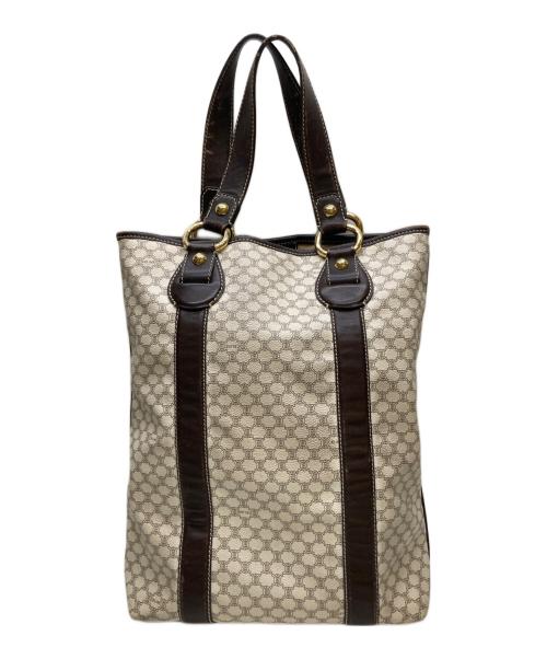 CELINE（セリーヌ）CELINE (セリーヌ) マカダム柄トートバック ベージュ×ブラウンの古着・服飾アイテム