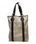 CELINE (セリーヌ) マカダム柄トートバック ベージュ×ブラウン：12000円