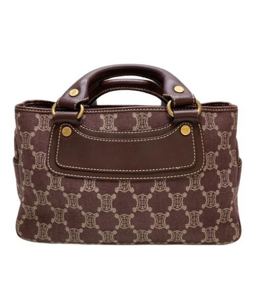 CELINE（セリーヌ）CELINE (セリーヌ) マカダム柄デニムブギーバッグ パープルの古着・服飾アイテム