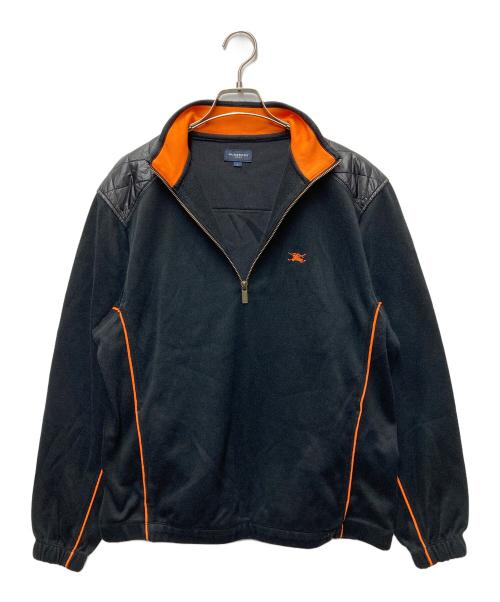 BURBERRY GOLF（バーバリーゴルフ）BURBERRY GOLF (バーバリーゴルフ) ハーフジップスウェット ブラック×オレンジ サイズ:Lの古着・服飾アイテム