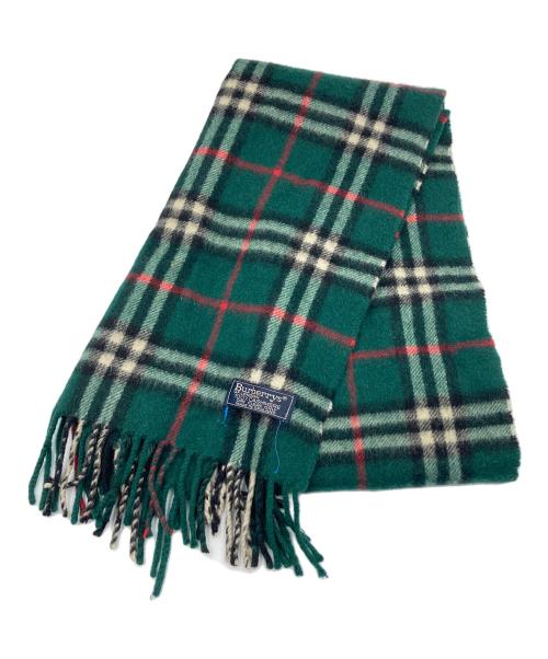 Burberry's（バーバリー）Burberry's (バーバリーズ) カシミヤマフラー グリーンの古着・服飾アイテム