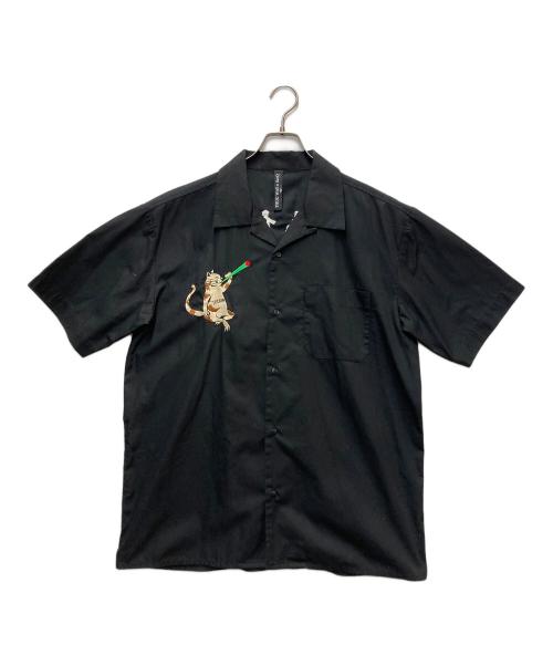 THUG WAY（サグウェイ）THUG WAY (サグウェイ) SEEQ (シーク) 開襟シャツ ブラック サイズ:XLの古着・服飾アイテム