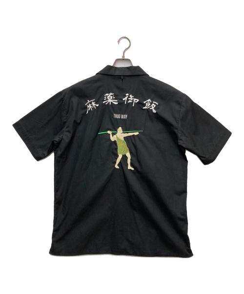 THUG WAY（サグウェイ）THUG WAY (サグウェイ) SEEQ (シーク) 開襟シャツ ブラック サイズ:XLの古着・服飾アイテム