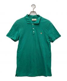 maison kitsune（メゾンキツネ）の古着「鹿の子 刺繍パッチ ポロシャツ」｜グリーン
