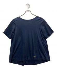 BLUE LABEL CRESTBRIDGE（ブルーレーベルクレストブリッジ）の古着「バックリボン半袖ブラウス」｜ネイビー