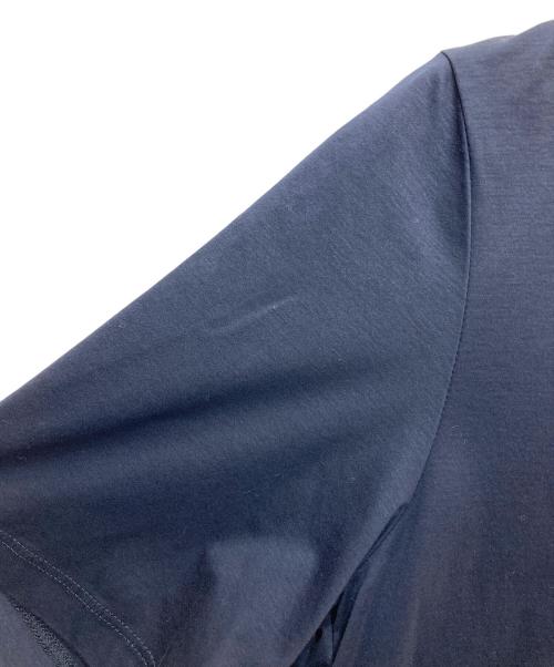 BLUE LABEL CRESTBRIDGE（ブルーレーベルクレストブリッジ）BLUE LABEL CRESTBRIDGE (ブルーレーベルクレストブリッジ) バックリボン半袖ブラウス ネイビー サイズ:38の古着・服飾アイテム