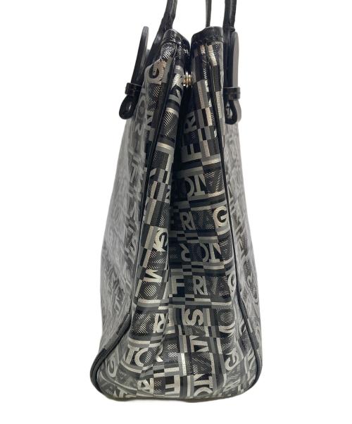 Salvatore Ferragamo（サルヴァトーレ フェラガモ）Salvatore Ferragamo (サルヴァトーレ フェラガモ) 総柄ロゴトートバッグ ブラック×シルバーの古着・服飾アイテム