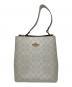 COACH（コーチ）の古着「2WAYバッグ Town Bucket Bag In Signature Canvas」｜ホワイト×ボルドー