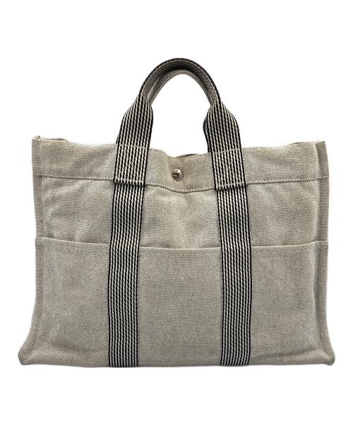 HERMES（エルメス）HERMES (エルメス) キャンバスハンドバッグ ニューフールトゥMM グレーの古着・服飾アイテム