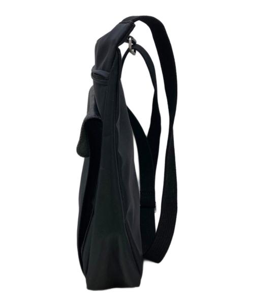 LONGCHAMP（ロンシャン）LONGCHAMP (ロンシャン) レザーフラップナイロンショルダーバッグ ブラックの古着・服飾アイテム