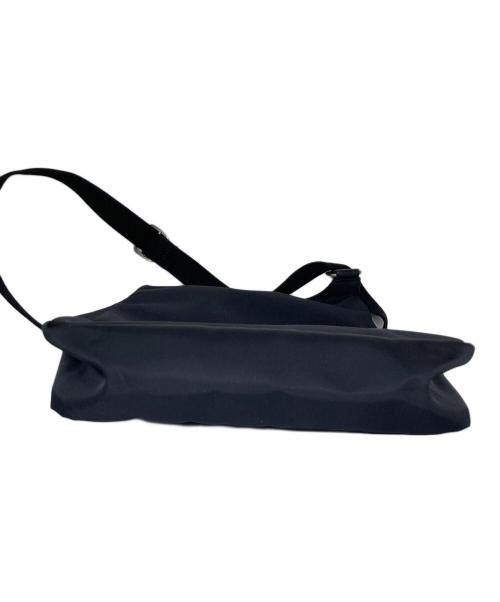 LONGCHAMP（ロンシャン）LONGCHAMP (ロンシャン) レザーフラップナイロンショルダーバッグ ブラックの古着・服飾アイテム