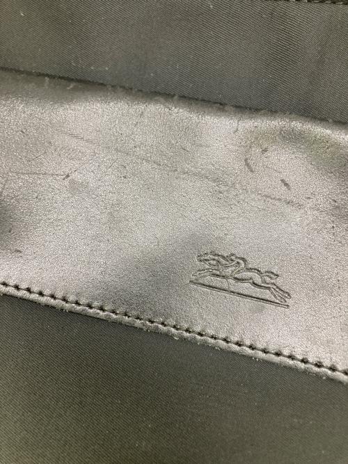 LONGCHAMP（ロンシャン）LONGCHAMP (ロンシャン) レザーフラップナイロンショルダーバッグ ブラックの古着・服飾アイテム