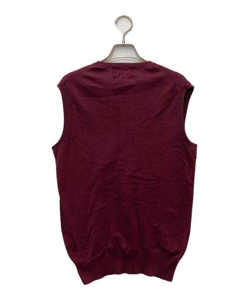 POLO RALPH LAUREN（ポロ・ラルフローレン）POLO RALPH LAUREN (ポロ・ラルフローレン) Vネック ピマコットンニットベスト ボルドー サイズ:XSの古着・服飾アイテム