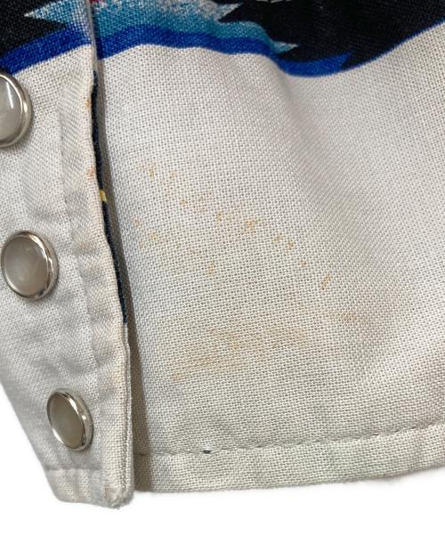 Wrangler（ラングラー）Wrangler (ラングラー) ネイティブモチーフウエスタンシャツ ベージュ×ブルー サイズ:XLの古着・服飾アイテム