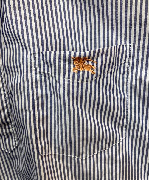 BURBERRY BLACK LABEL（バーバリーブラックレーベル）BURBERRY BLACK LABEL (バーバリーブラックレーベル) プルオーバーシャツ ブルー×オレンジ サイズ:2の古着・服飾アイテム