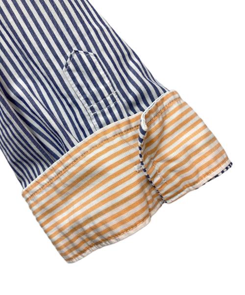 BURBERRY BLACK LABEL（バーバリーブラックレーベル）BURBERRY BLACK LABEL (バーバリーブラックレーベル) プルオーバーシャツ ブルー×オレンジ サイズ:2の古着・服飾アイテム