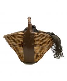 ebagos（エバゴス）の古着「レザーハンドルカゴバッグ」｜ナチュラル×ブラウン