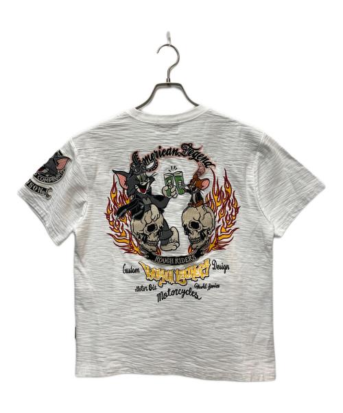 VANSON（バンソン）VANSON (バンソン) TOM and JERRY (トム アンド ジェリー) 刺繍ポケットTシャツ ホワイト サイズ:Sの古着・服飾アイテム