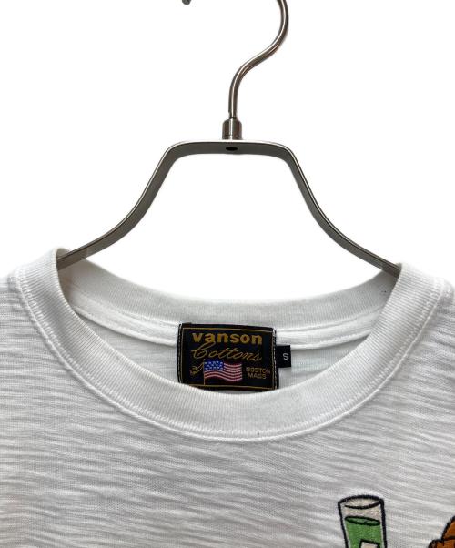 VANSON（バンソン）VANSON (バンソン) TOM and JERRY (トム アンド ジェリー) 刺繍ポケットTシャツ ホワイト サイズ:Sの古着・服飾アイテム