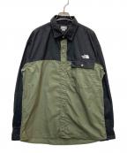 THE NORTH FACEザ ノース フェイス）の古着「L/S Nuptse Shirt」｜グリーン×ブラック