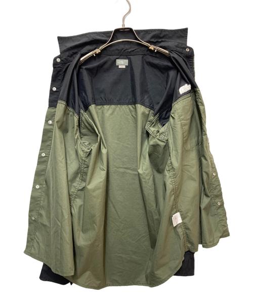 THE NORTH FACE（ザ ノース フェイス）THE NORTH FACE (ザ ノース フェイス) L/S Nuptse Shirt グリーン×ブラック サイズ:XLの古着・服飾アイテム