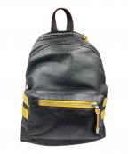 BALMAINバルマン）の古着「レザーリュック」｜ブラック×イエロー