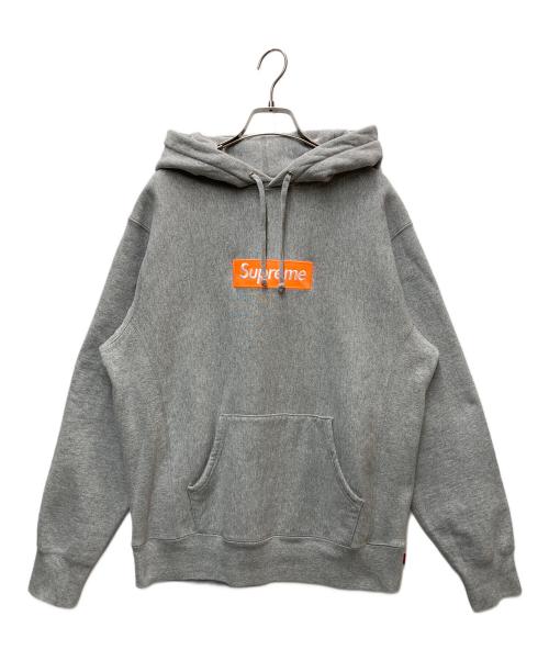 SUPREME（シュプリーム）SUPREME (シュプリーム) BOX LOGO HOODED SWEATSHIRT グレー×オレンジ サイズ:Mの古着・服飾アイテム